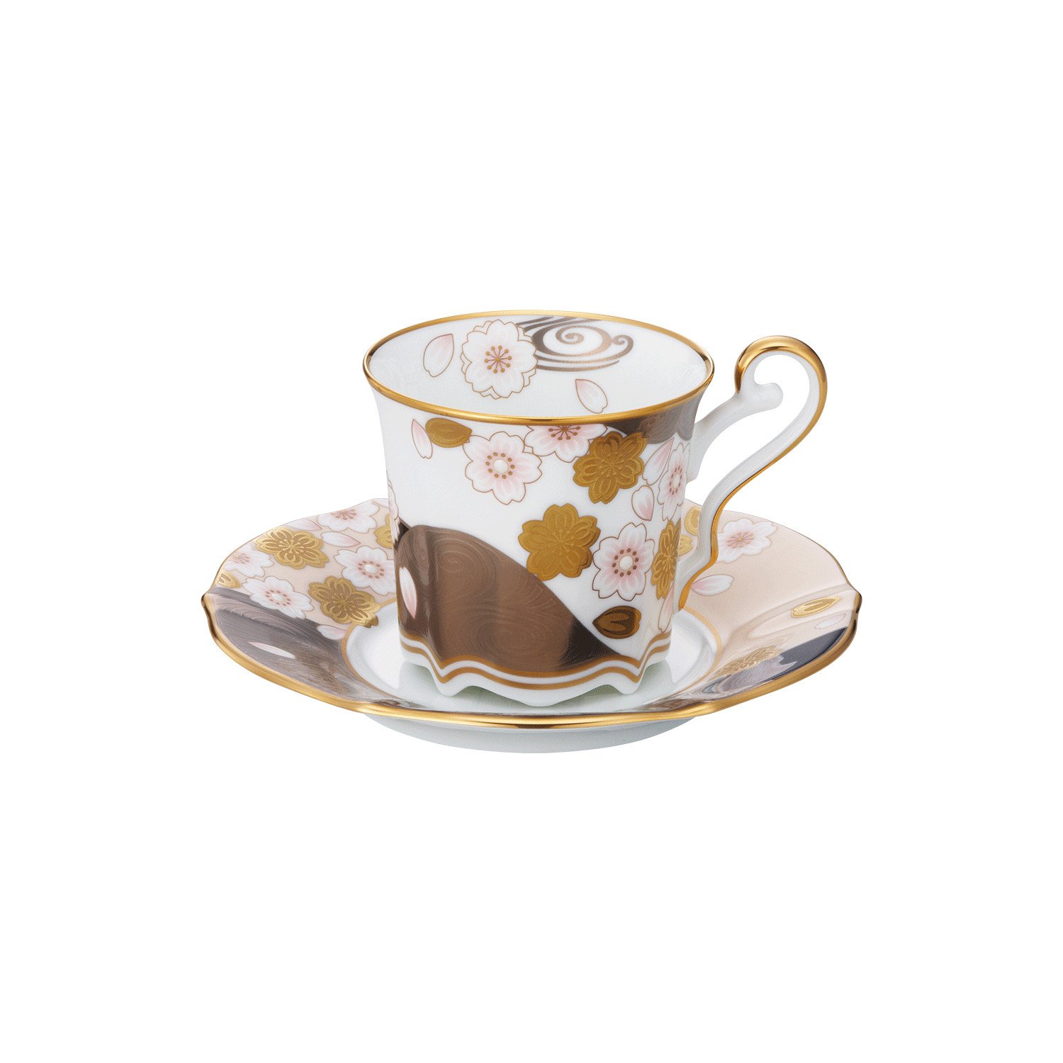 あやみなも コーヒーカップ＆ソーサー（桜金銀彩） 058-H1120