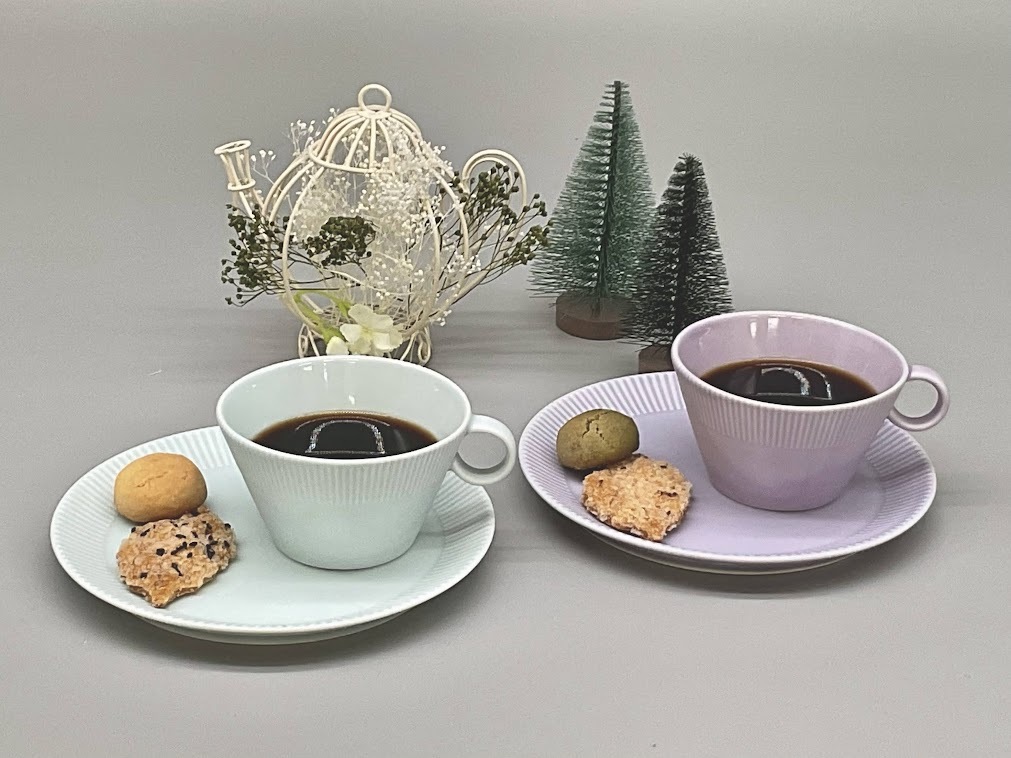 Emmaパープル・青磁16.5cm皿＋マグカップセット 033-H1166