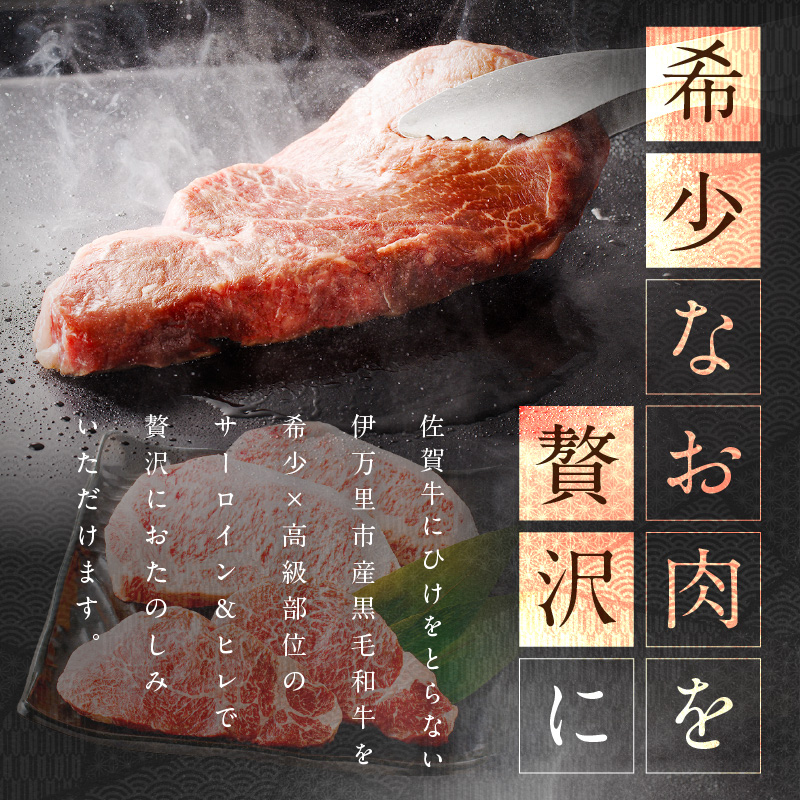 伊万里牛 サーロインステーキ 2枚 & ヒレステーキ 2枚 001-J495