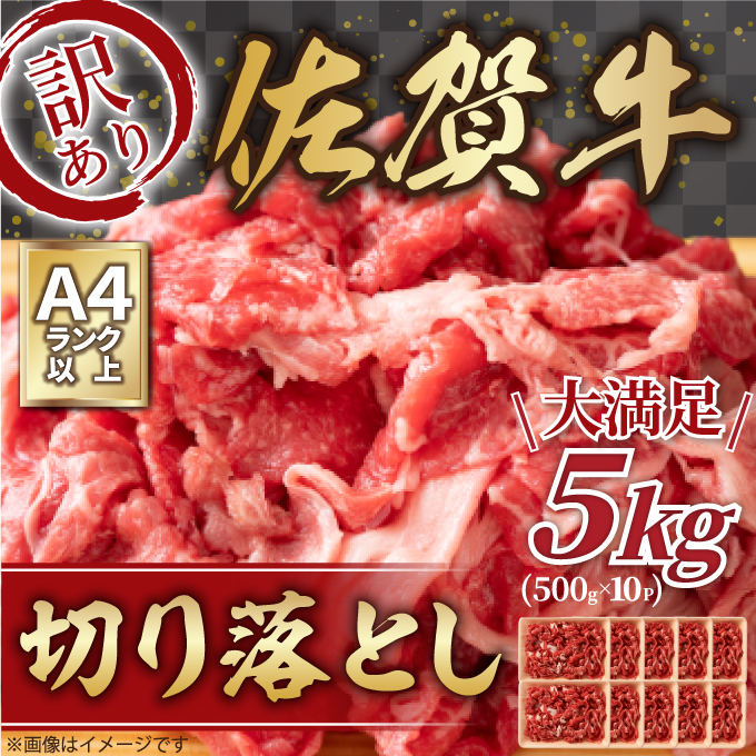 【 佐賀牛 】 訳あり！ 切り落とし　5kg(500ｇ×10ｐ） J1023