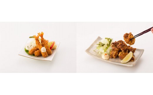 お家で「ごちそうおかず」 はかせ謹製「海老フライ＆若鶏唐揚げセット」098-G348
