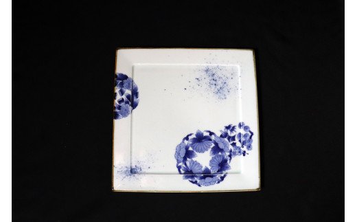 【伊万里焼】古染付けプレート皿（瀬貞） 031-H560