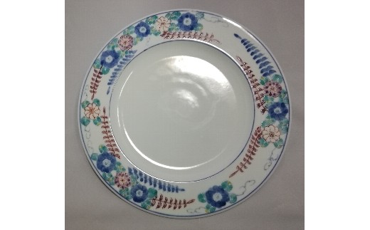 【伊万里焼】辻が花ディナー皿 035-H393