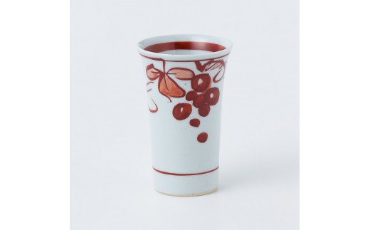 【伊万里焼】伊万里陶苑 朱ぶどう柄フリーカップ 070-H965