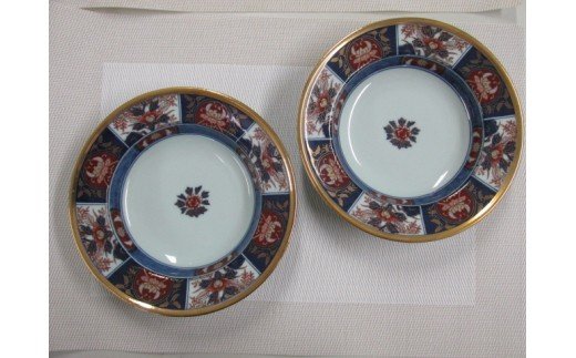 【伊万里焼】古伊万里金彩牡丹スープ碗皿（2枚入り） 033-H461