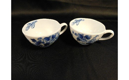 【伊万里焼】葡萄絵スープカップ2個セット（陶咲花） 031-H407