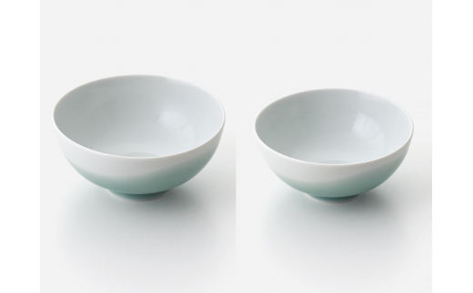 【伊万里焼】青磁波 夫婦茶碗 027-H817