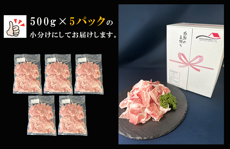 佐賀県産 豚肉 肥前さくらポーク こま切れ 約2.5kg（500ｇ×5袋） L038