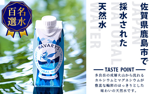 HAVARY’S（ハバリーズ）紙パックナチュラルウォーター【セット販売】330ml×12本＆再生トイレットペーパー12ロール入りリサイクルBOX