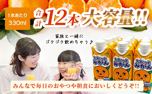 工場直送！佐賀県産温州みかん使用 《ちかっとみかん》 330ml×12 計3960ml みかん フルーツ 果物 飲料 佐賀県産 オレンジ ミカン 温州みかん 柑橘 国産 人気 おやつ 朝食 送料無料 佐賀県 鹿島市 B-908