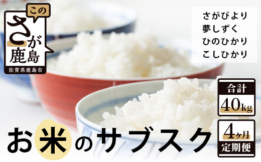 H-15　お米のサブスク（定期便）４か月コース（10kg×4回）