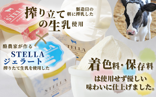 B-30 牧場直送！食べ比べ|しぼりたて生乳|極上ジェラートSTELLA8個90g×8個|ミルク 抹茶 いちご きなこ4種×2個| 厳選素材 アイス プレゼント 贈り物 お中元 お歳暮 ご自宅用 美味しい贅沢 絶品 上質 佐賀県 鹿島市 冷凍 送料無料 