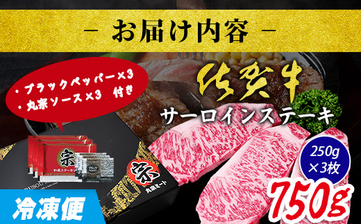 佐賀牛 サーロインステーキ 250g×3枚 計750g ブランド牛 ステーキ 精肉 D-298