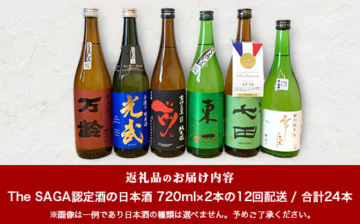 【定期便】【１２ヶ月】TheSAGA認定酒 おたのしみ定期便【毎月1回720ml×2本を計12回お届け】T-6