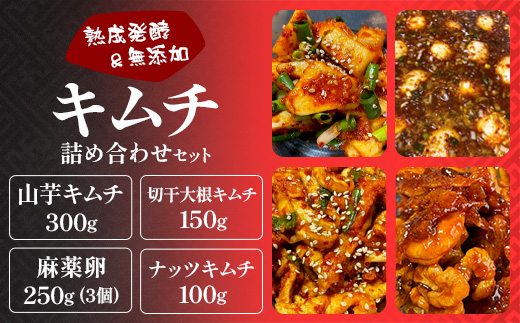 熟成発酵無添加キムチ　詰め合わせセット（山芋キムチ　切干大根キムチ　麻薬卵　ナッツキムチ）C-159