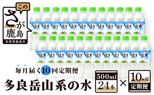 ＼Ｇ７ 広島サミット 2023で提供／  サンレイ『多良岳山系の水』毎月届く１０回定期便（500ｍｌ×24本）J-9