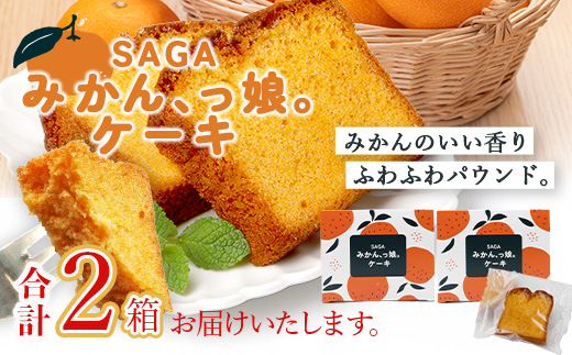 SAGAみかん、っ娘。ケーキ 2箱（合計8個入り）A-219 スイーツ ケーキ 焼き菓子 焼菓子 みかん ミカン 蜜柑 みかんケーキ ミカンケーキ お土産 ご当地スイーツ プレゼント ギフト おみやげ