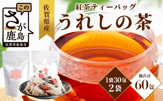 佐賀県産 うれしの茶 紅茶 ティーバッグ（合計60袋）美味しいお茶を贈り物に ご自宅用にもおススメ B-801