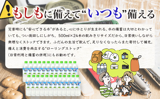【定期便10回】 G7広島サミット提供『多良岳山系の水』 （500ml×24本×10回）天然水 ナチュラルウォーター定期便 毎月お届け 佐賀県 鹿島市 送料無料J-9