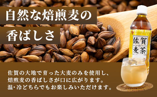 佐賀の麦茶 500ml×24本 無添加 ･ 無香料 香ばしい 《佐賀県産大麦焙煎 》 自然派 ビタミンC 香料カフェインゼロ 飲み物 飲料 大麦 国産 佐賀県産 水分補給 お茶 茶 焙煎麦 すっきり たっぷり ケース 佐賀県 鹿島市 送料無料 B-460
