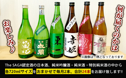 【定期便】【１２ヶ月】TheSAGA認定酒 おたのしみ定期便【毎月1回720ml×2本を計12回お届け】T-6