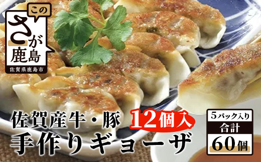 B-86　佐賀産牛・佐賀産豚の手作りギョーザ【５パック】（ぎょうざ ギョウザ おかず おつまみ 惣菜 冷凍餃子 焼餃子 お取り寄せ 中華 焼ぎょうざ 冷凍ギョウザ）