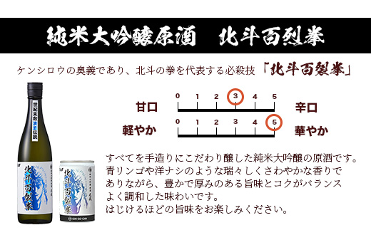 世紀末救清酒　4種MAXセット　720ml×2本/缶180ml×2本　（北斗百裂拳、北斗剛掌波）【ケンシロウ・ラオウ　数量限定　一合缶　瓶】＋光武酒造場オリジナル北斗の拳Tシャツ　F-63