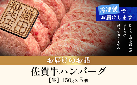 佐賀牛ハンバーグ 【生】150g×5個 (個別真空冷凍) 　B-832
