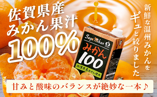 B-459 ＼工場直送／ 佐賀県産温州みかん100% サンレイみかん100|1000ml×6本|合計6L|たっぷり飲める！佐賀県産温州みかん★濃縮還元 |朝食・おやつに◎オレンジジュース みかんジュース 蜜柑 果物 飲料 飲み物 箱買い ストック 大容量 送料無料 リピーター 人気 
