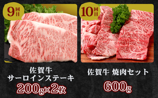 【定期便12回】佐賀牛 食べ比べ 定期便 モモスライス 肩ロース サーロインステーキ 切り落し ローストビーフ 焼肉 サイコロステーキ V-46