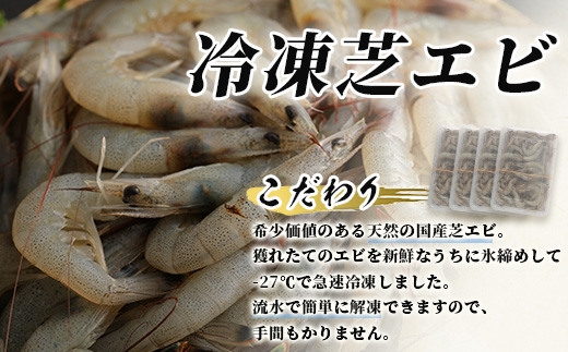 冷凍芝エビ（真エビ）2kg（500g×4パック）＆有明海産 シタビラメ約150g×4尾【有明海の恵】簡単調理 セット D-177