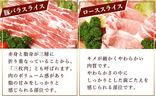  B-586　佐賀県産豚肉 バラスライス ＆ ローススライス　(合計1.36kg) 