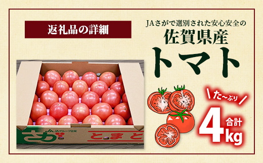 佐賀県農業協同組合 施設トマト部会 佐賀県産トマト約4kg【3月上旬～5月下旬随時出荷予定】 JAトマト B-805