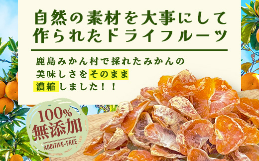 みかんを使ったドライフルーツ (ひと房) 100g　｜佐賀県 鹿島市 みかんドライフルーツ みかん ドライフルーツ 無添加 有機 国産 ドライみかん 無添加 おやつ 砂糖不使用 オーガニック 体にやさしい お菓子 子供 安心 妊婦 美容 高齢者｜　A-206