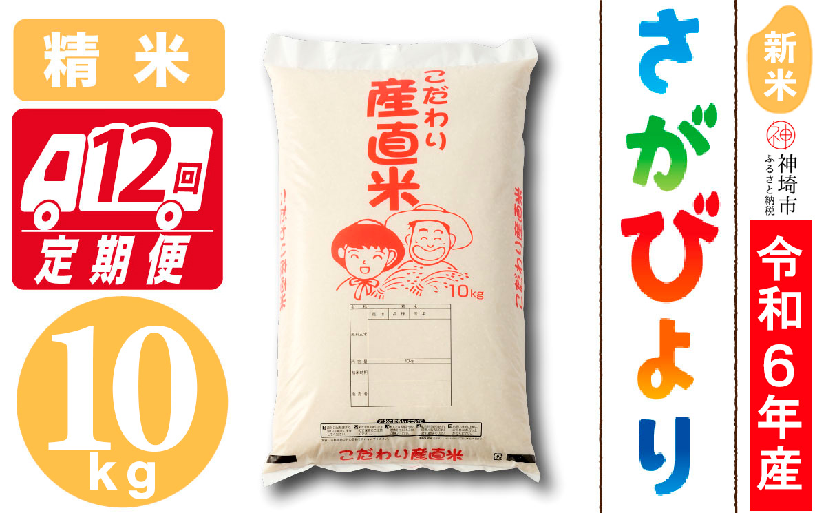 【令和6年産 新米】さがびより 精米 10kg【12ケ月定期便】【米 10kg お米 コメ おいしい ランキング 人気 国産 ブランド 地元農家】(H061371)