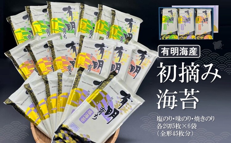 初摘み海苔 F-SAY-48 【のり パリッと 有明海産 旨味 塩味 味付 焼き 極上 絶品 ミネラル 天然塩】(H029109)