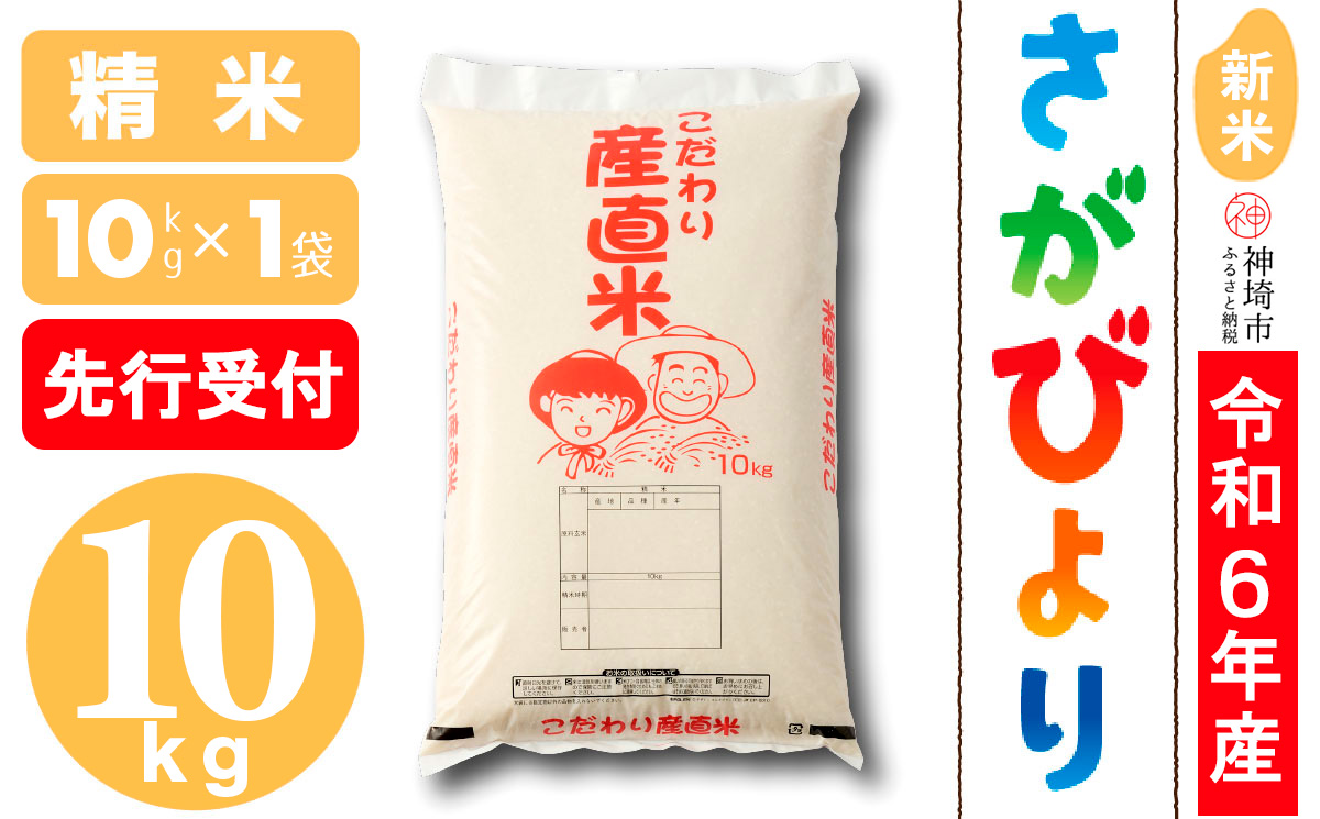 【令和6年産 新米先行受付】さがびより 精米 10kg 【米 10kg お米 コメ おいしい ランキング 人気 国産 ブランド 地元農家】(H061304)