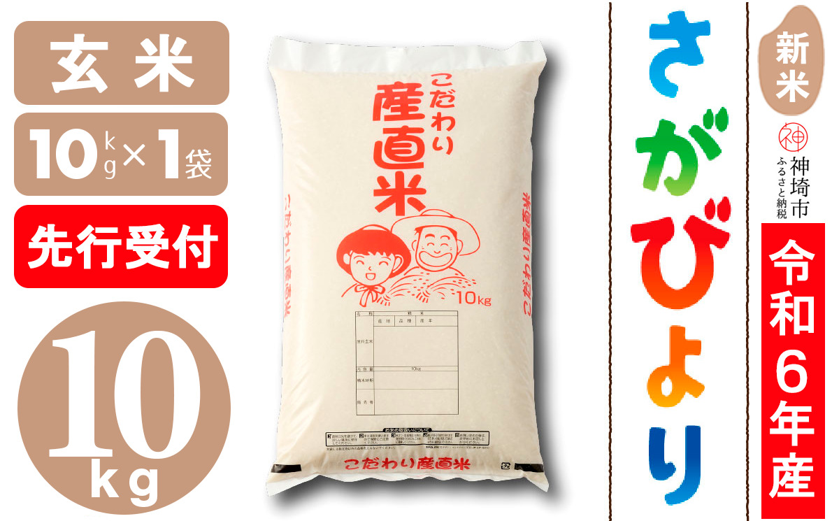 【令和6年産 新米先行受付】さがびより 玄米 10kg【米 お米 コメ 玄米 10kg おいしい ランキング 人気 国産 ブランド 地元農家】(H061311)