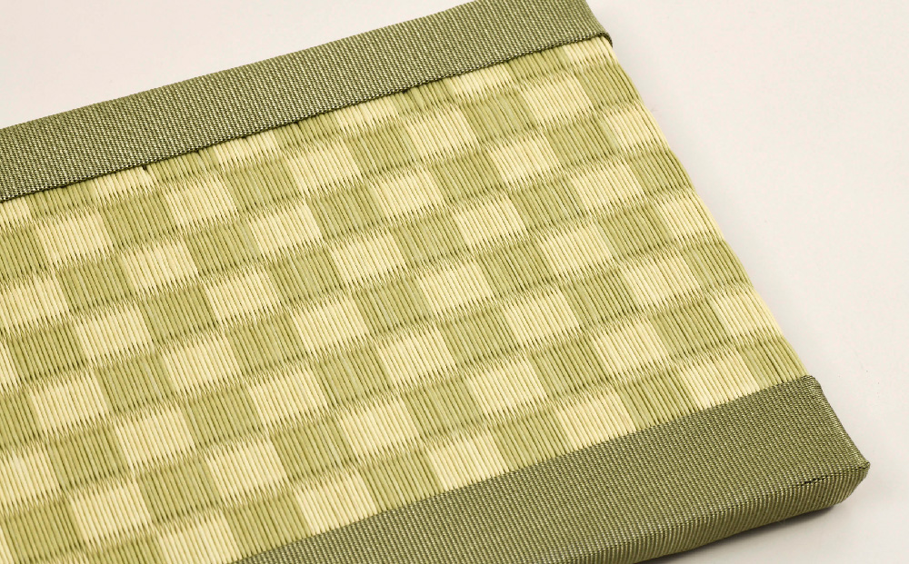 ミニたたみ 市松 グリーン【和紙表 撥水加工 変色しづらい 職人 本格派 やすらぎ 国産 手作り 卓上 おしゃれ マウスパッド 小物】(H075113)