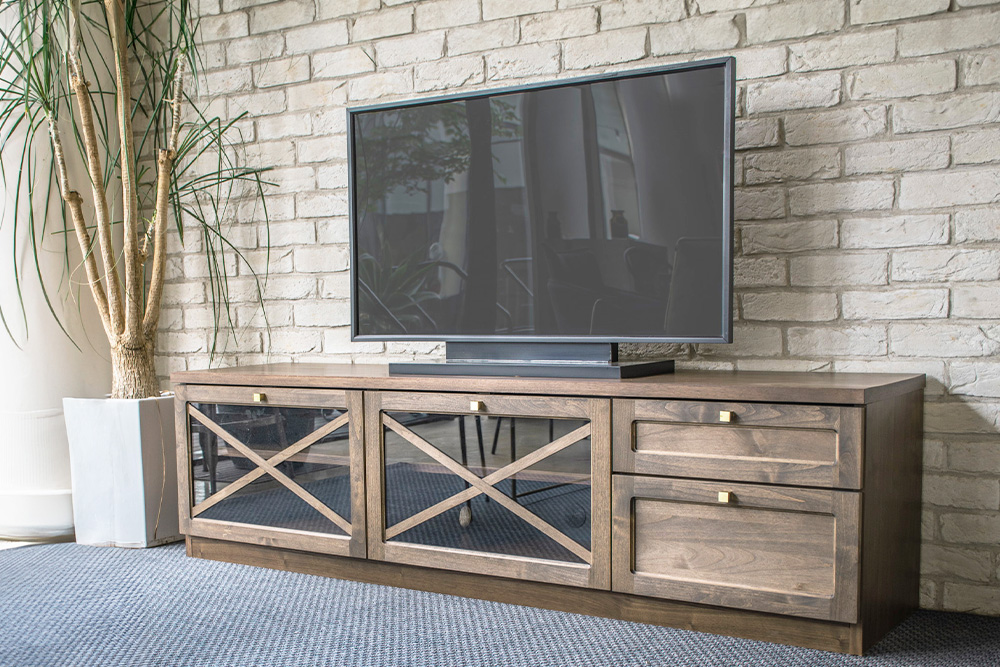 リギ 160 ローボード【完成品 ヴィンテージ 真鍮 アルダー無垢 テレビ台 木製 ガラス】(H062394)