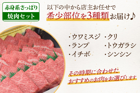 佐賀牛 希少部位 焼肉3点盛り合わせ【赤身系さっぱり】 600g （200gx3種） A5 A4【期間限定 希少 国産和牛 牛肉 肉 牛 焼肉】(H085141)