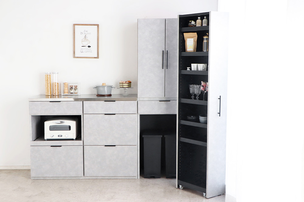 【東馬家具】モルタ隙間収納15H18 CR【キッチン リビング 隙間収納 国産 シンプル ふるさと納税】(H060689)