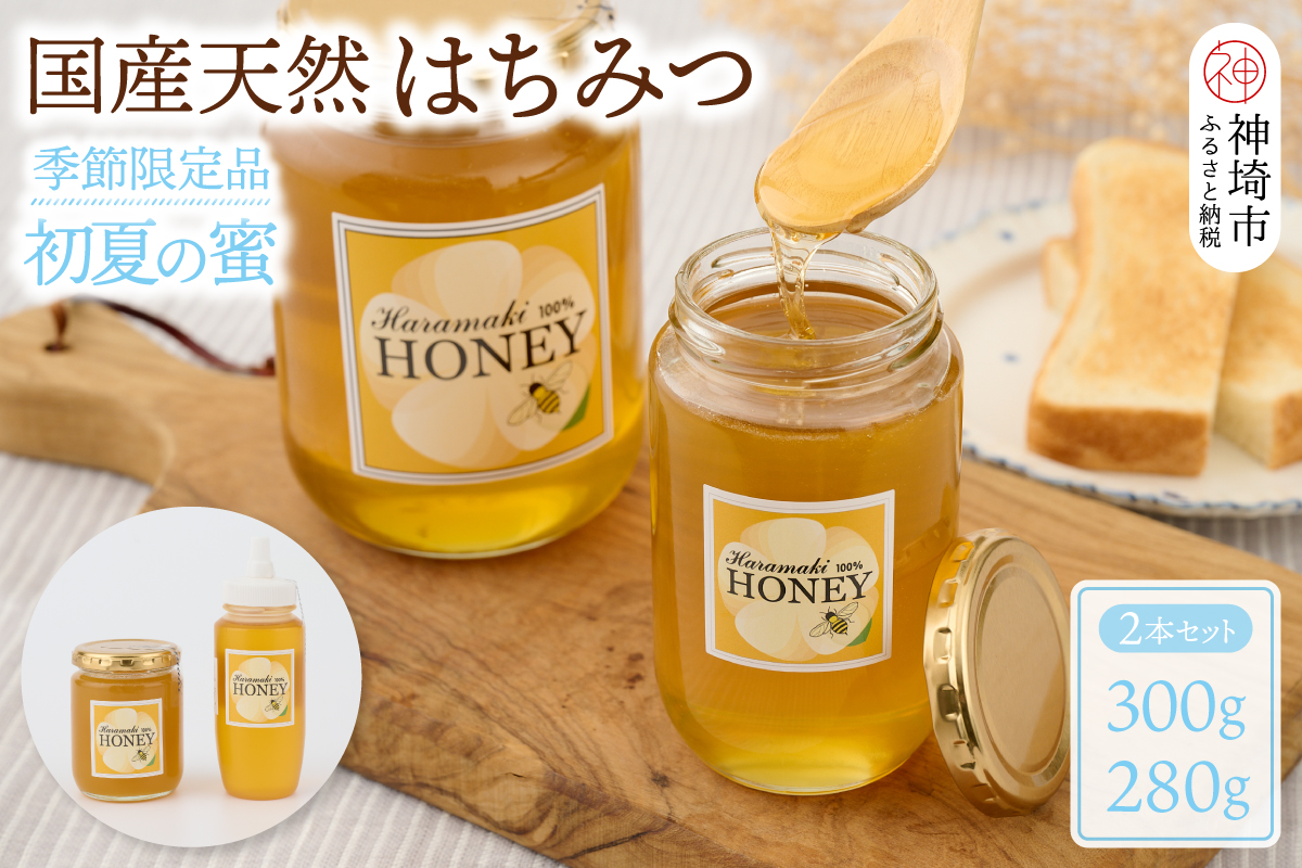 【数量限定】 国産天然蜂蜜（初夏の蜜）300g & 280g【合計580g】 (H049128)