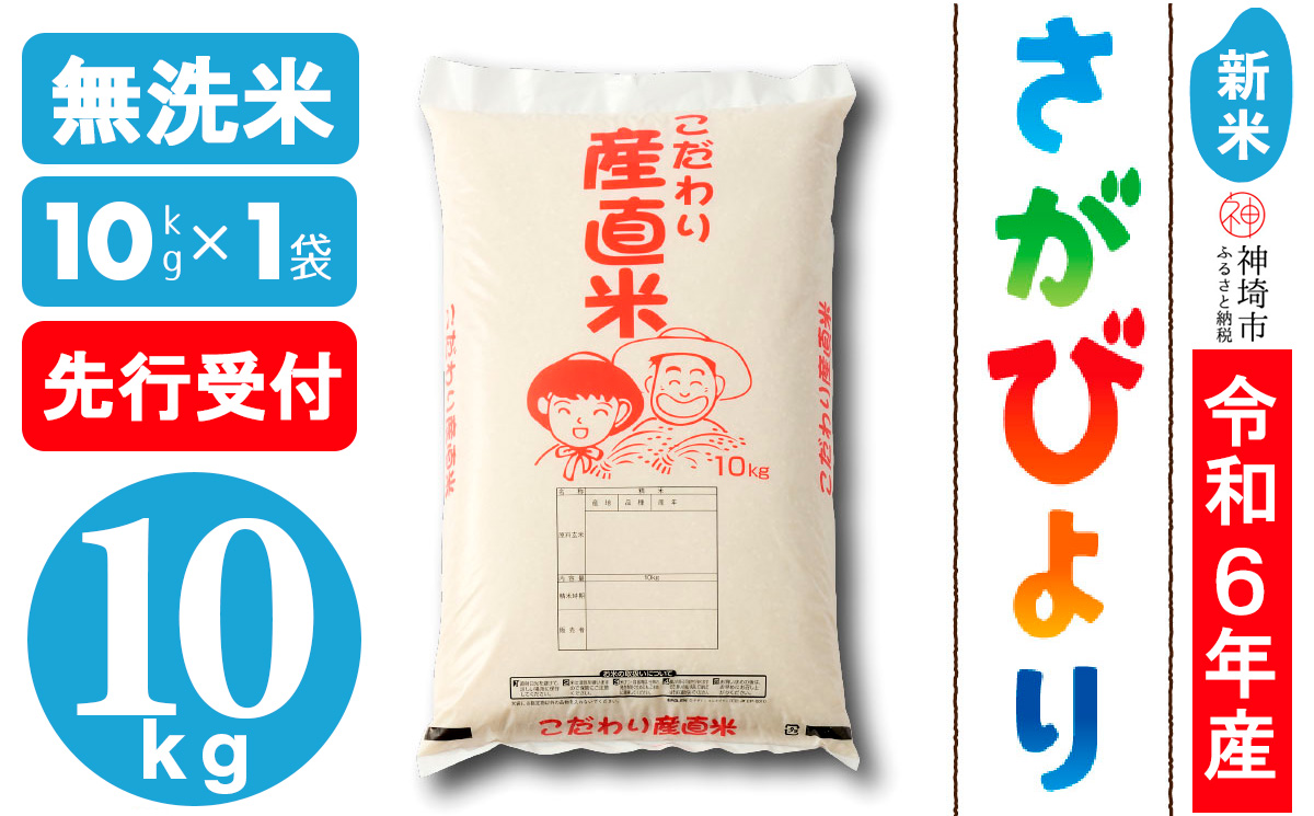 【令和6年産 新米先行受付】さがびより無洗米 10kg 【米 10kg お米 コメ おいしい ランキング 人気 国産 ブランド 地元農家】(H061278)