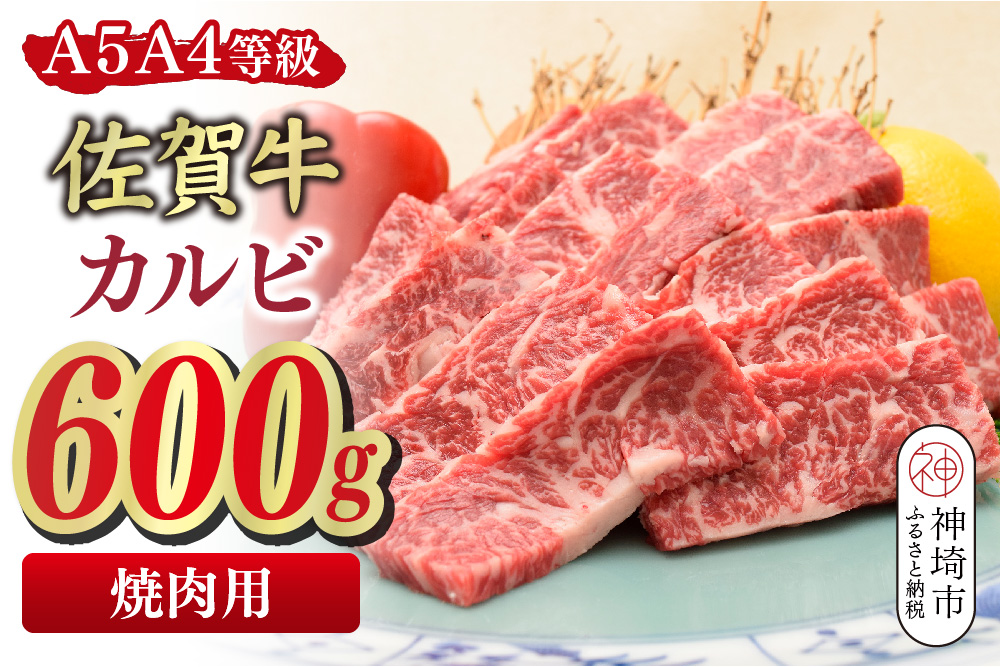 佐賀牛 カルビ 焼肉用 600g【A4～A5ランク】【希少 国産和牛 牛肉 肉 牛 焼肉】(H085206)