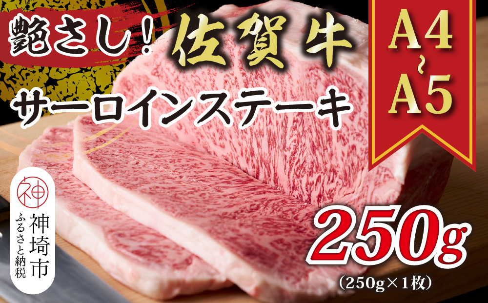 艶さし！【A4～A5】佐賀牛サーロインステーキ 250g(250g×1枚)【肉 牛肉 ブランド牛 黒毛和牛 ステーキ肉 ふるさと納税】(H112104)