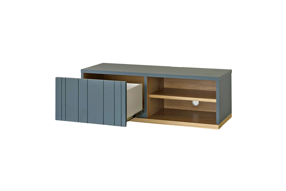 ロモ 107 ローボード GR【グリーン 完成品 くすみカラー テレビ台 おしゃれ アクセント家具】(H062405)