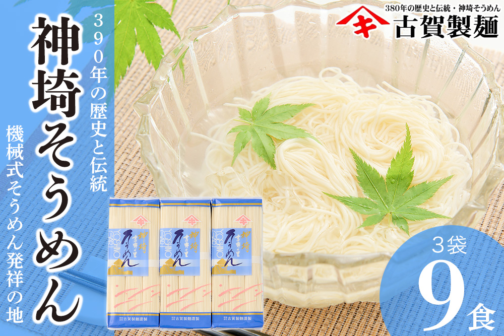 佐賀県特産品 神埼そうめん 3入 【そうめん 乾麺 佐賀県特産品 御中元 夏 自家用】(H014142)