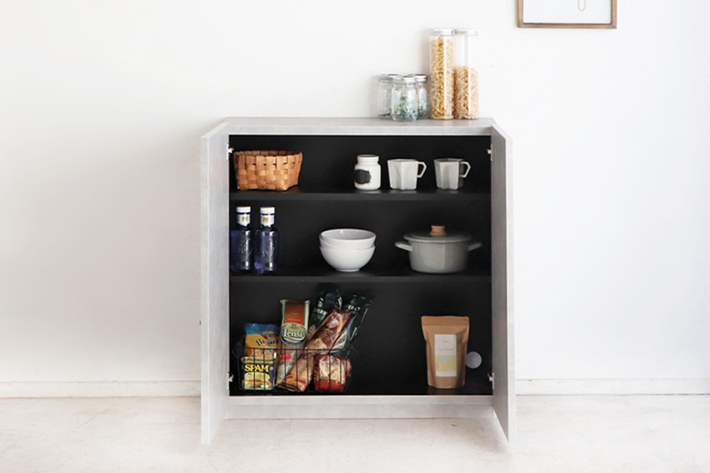 【東馬家具】モルタ キャビネット 80 CR【キッチン リビング キャビネット 収納 国産 シンプル ふるさと納税】(H060693)