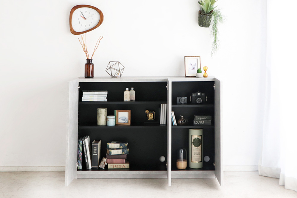 【東馬家具】モルタ キャビネット 120 CR【キッチン リビング キャビネット 収納 国産 シンプル ふるさと納税】(H060692)